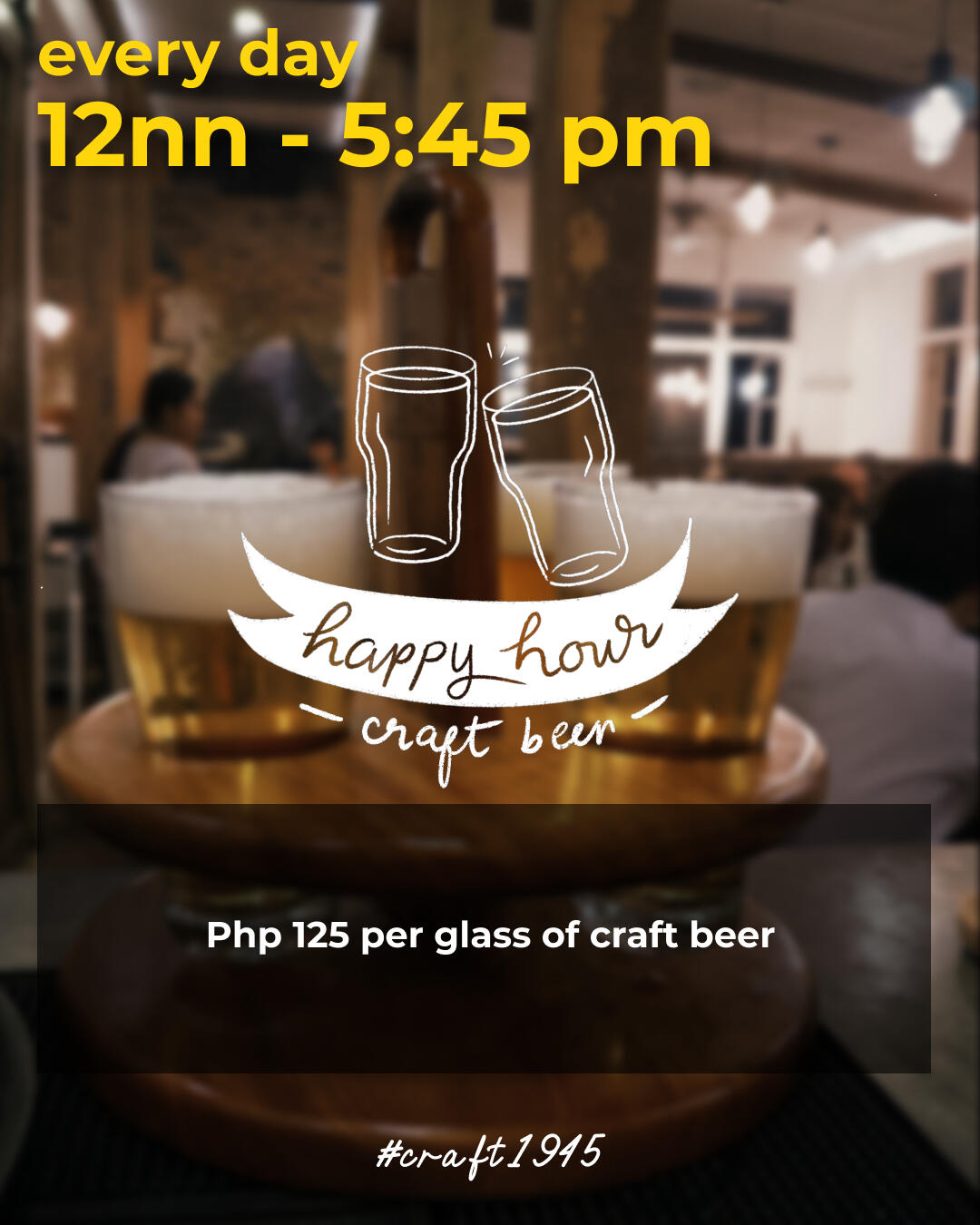 Daily happy hour Daily happy hour